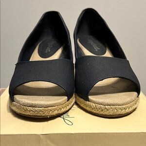 Elegant Navy Blue  Espadrille Flats
